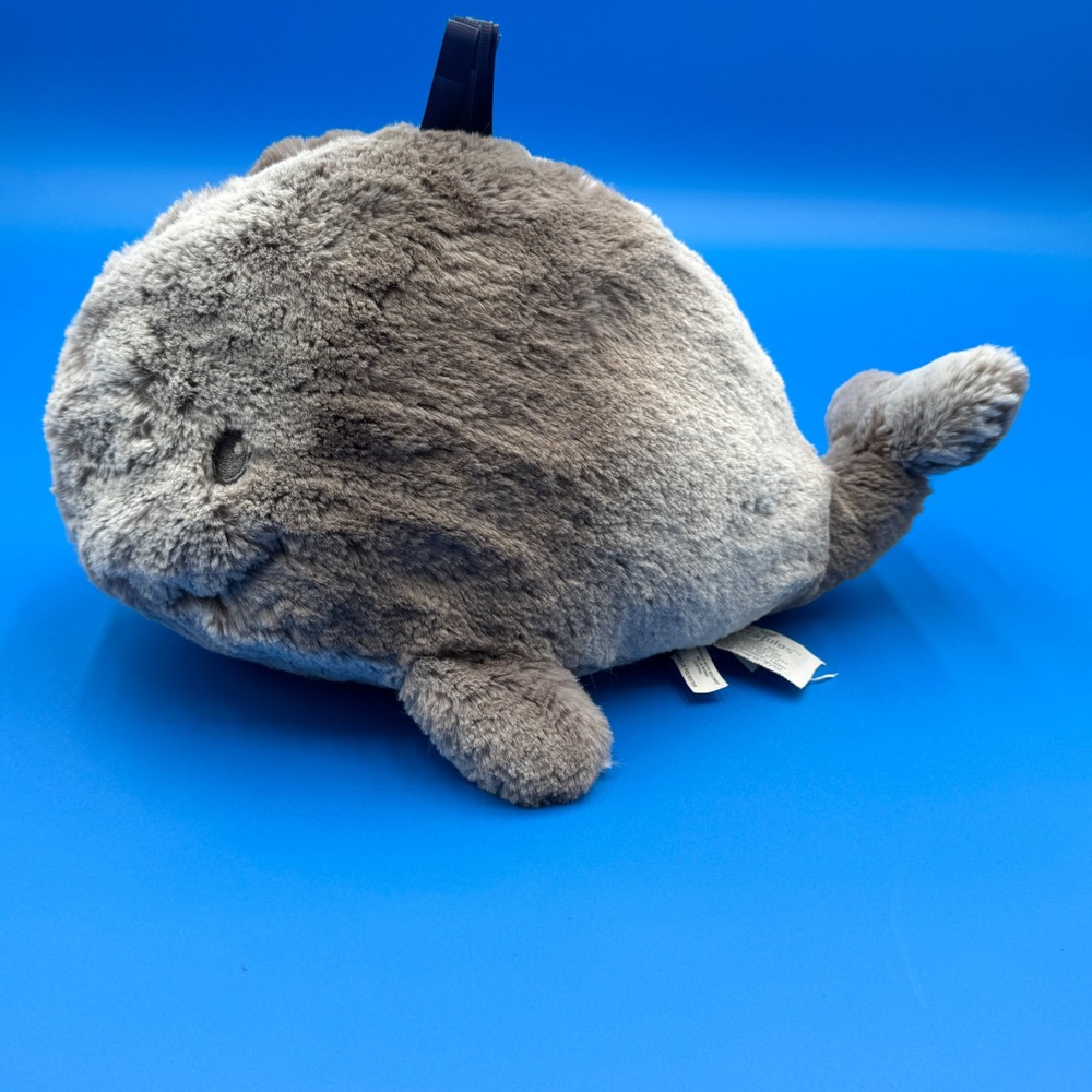 Nat and Jules Plush Whale Toy Gray Soft Stuffed Animal Cute Narwhal